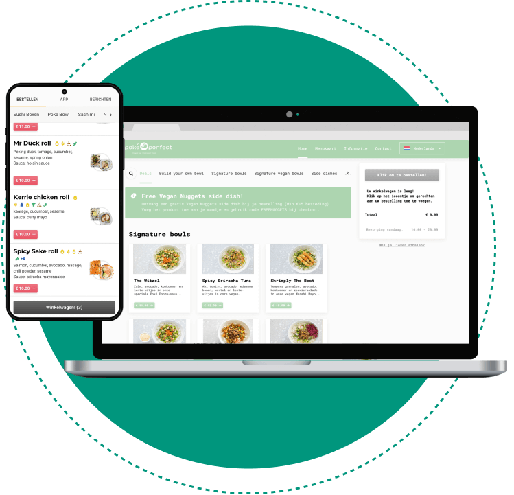 bestelapp-site Bestelzuilen van Sitedish
