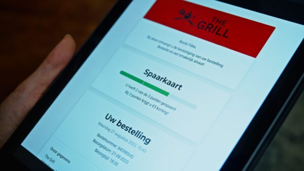 Spaarkaart-restaurant Sitedish spaarkaart op tablet