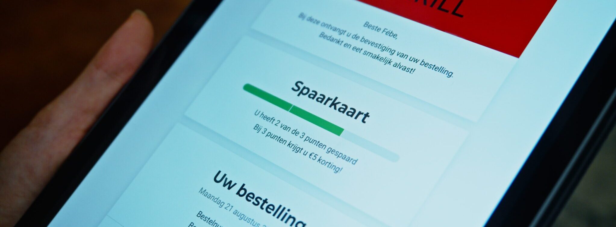 Sitedish spaarkaart op tablet